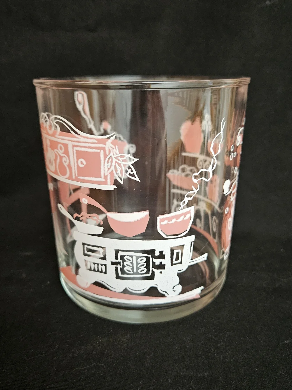 Vintage Hazel Atlas Pink Kitchen Design Glass Cottage Cheese/Sour Cream Jar